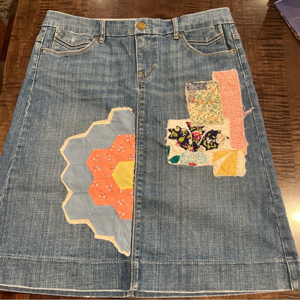 Gap Limited Edition Upcycled Patchwork Denim Skirt - image 2